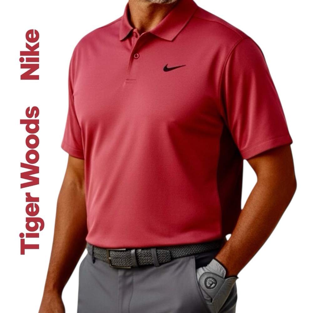 Tiger Woods Collection Nike Dri-Fit Polo Coral/Red Men's Golf Shirt